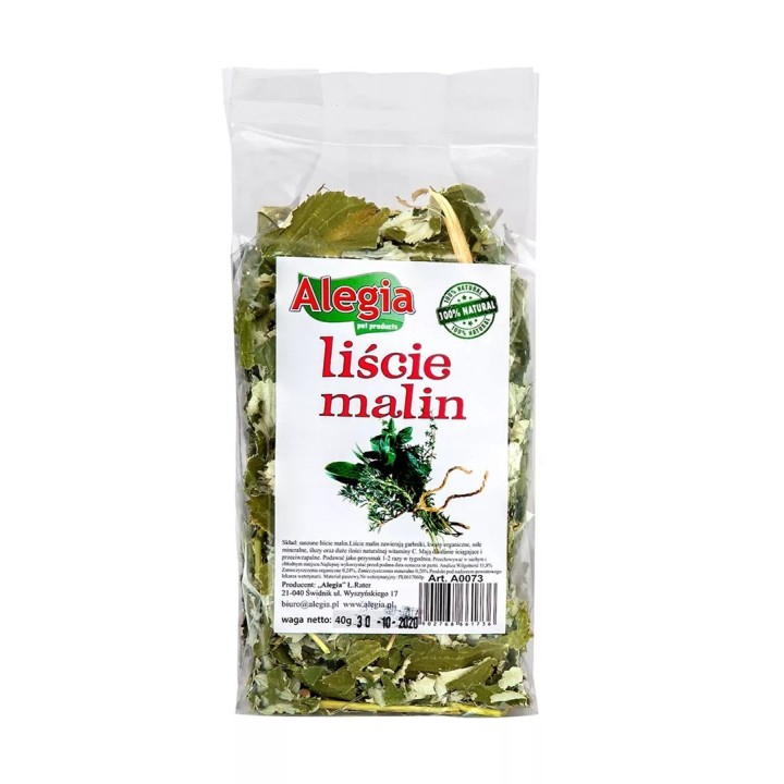 ALEGIA foglie di lampone - snack per roditori e conigli - 40g