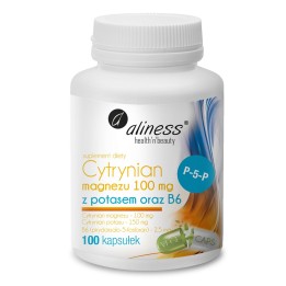 ALINESS Magnesium Citrate 100 mg con Potassio 150 mg B6 (P-5-P) – integratore alimentare – 100 capsule