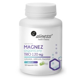 ALINESS Organic Magnesium TRIO 120 mg con B6 (P-5-P) – integratore alimentare – 100 capsule