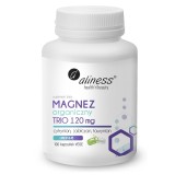 ALINESS Organic Magnesium TRIO 120 mg con B6 (P-5-P) – integratore alimentare – 100 capsule