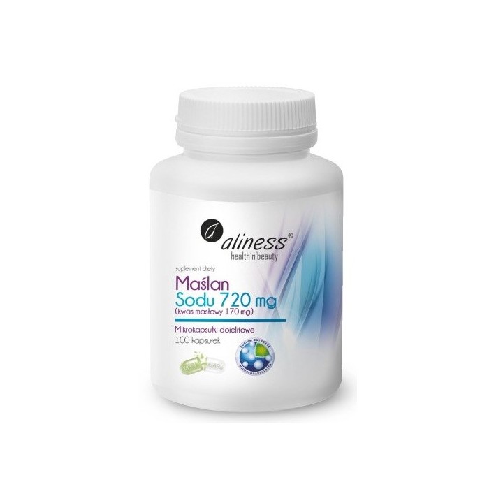 ALINESS Sodium Butyrate 720 mg (Acido butirrico 170 mg) – integratore alimentare – 100 capsule