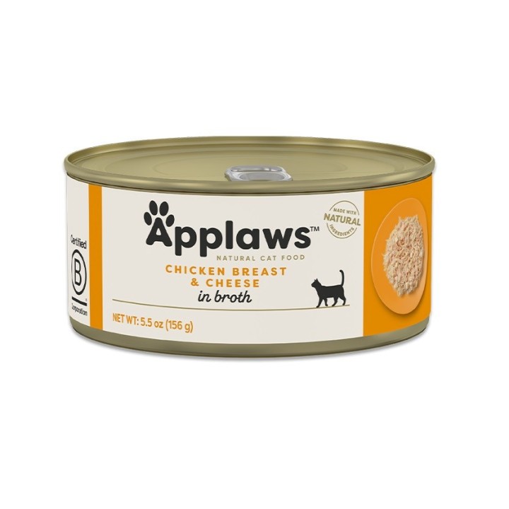 APPLAWS Petto di pollo e formaggio in brodo - cibo umido per gatti - 156g