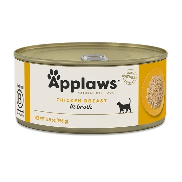 APPLAWS Petto di pollo in brodo - cibo umido per gatti - 156g