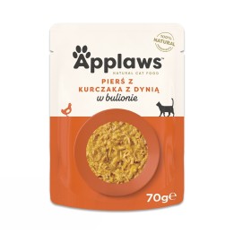 APPLAWS Petto di pollo con zucca in brodo - cibo umido per gatti - 70g
