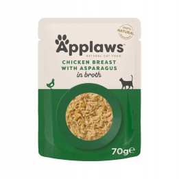 APPLAWS Filetto di pollo con asparagi in brodo - cibo umido per gatti - 70g