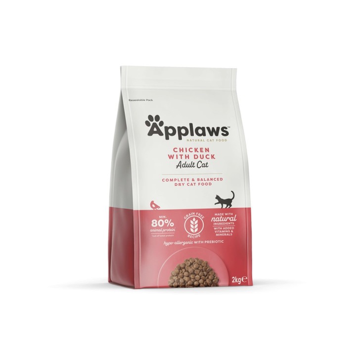 APPLAWS Pollo con anatra - cibo secco per gatti - 2kg
