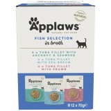 APPLAWS Selezione di pesce multipack in brodo - cibo umido per gatti - 12x70g