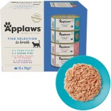 APPLAWS Selezione di pesce multipack in brodo - cibo umido per gatti - 12x70g