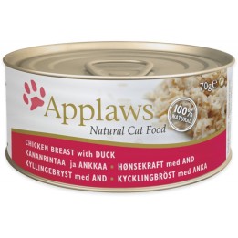 APPLAWS Cibo naturale per gatti Petto di pollo con anatra - cibo umido per gatti - 70g
