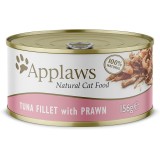 APPLAWS Natural Cat Food Filetto di tonno con gamberetto - cibo umido per gatti - 156g