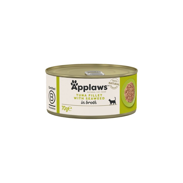 APPLAWS Filetto di tonno con alghe in brodo - cibo umido per gatti - 70g