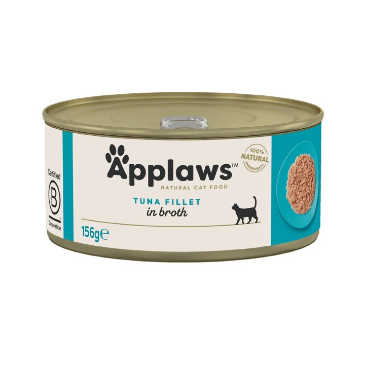 APPLAWS Filetto di tonno in brodo - cibo umido per gatti - 156g