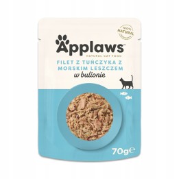 APPLAWS Filetto di tonno con orata in brodo - cibo umido per gatti - 70g
