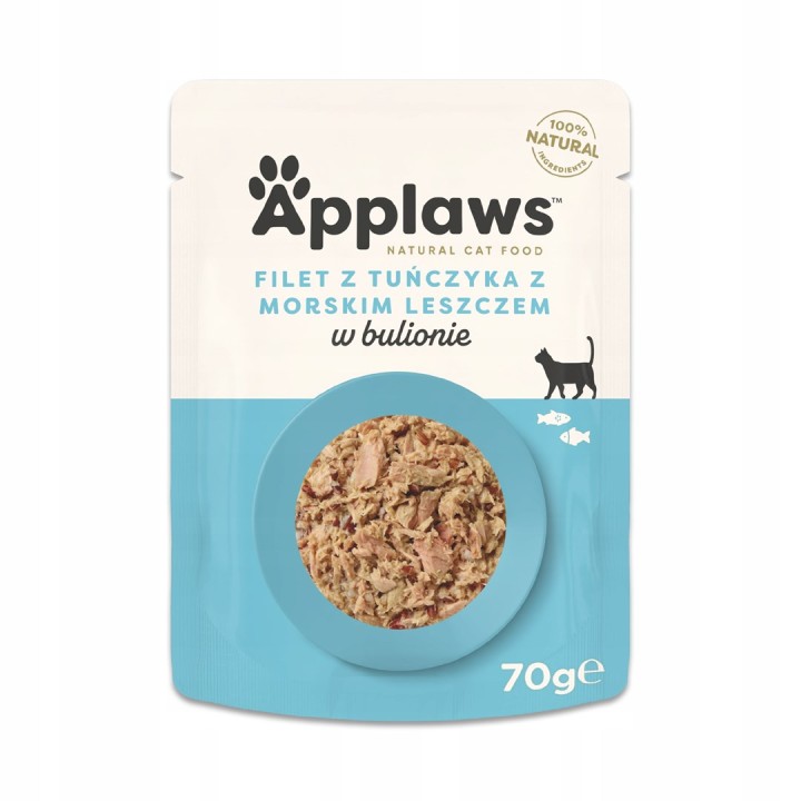 APPLAWS Filetto di tonno con orata in brodo - cibo umido per gatti - 70g