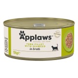APPLAWS Filetto di tonno con alghe in brodo - cibo umido per gatti - 156g