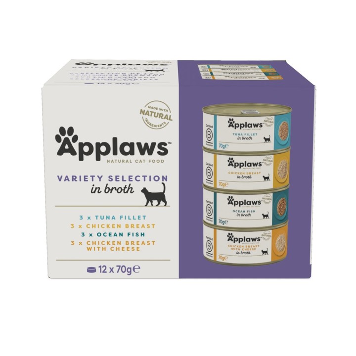 APPLAWS Selezione varia multipack in brodo - cibo umido per gatti - 12x70g