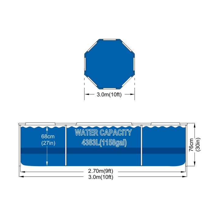 AVENLI Piscina Frame Rotonda 305x76 Set