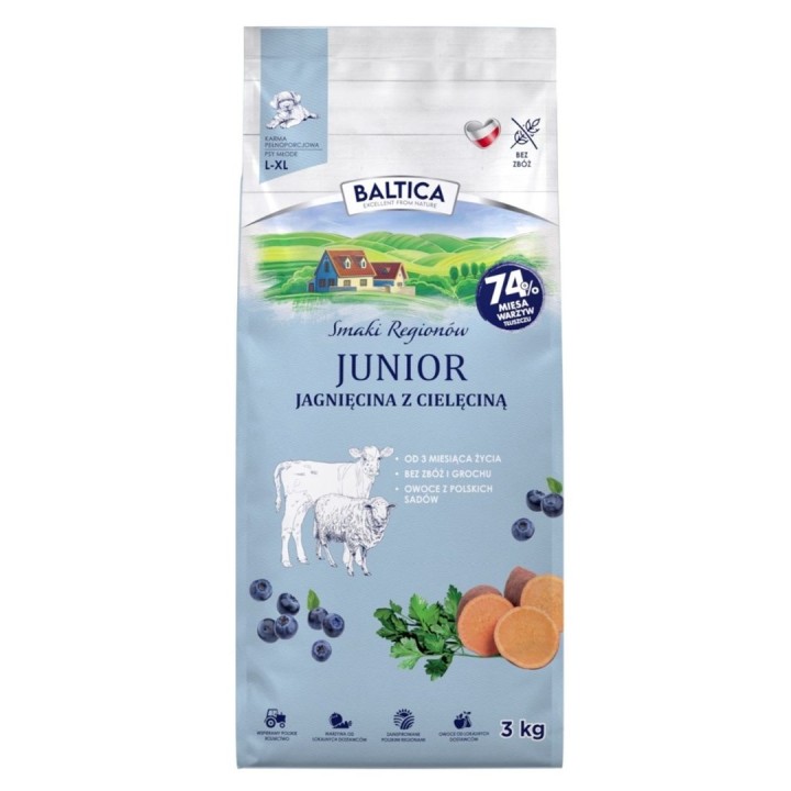 BALTICA Flavours of regions Junior Agnello con vitello - cibo secco per cani - 3kg