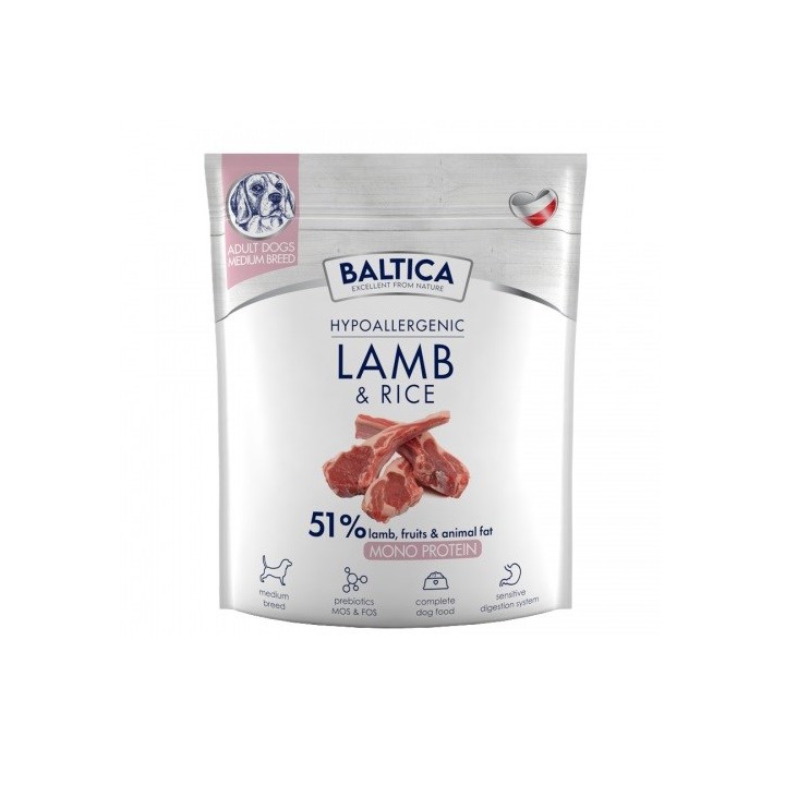 BALTICA Nutraceutic Hypoallergenic M Agnello con riso - cibo secco per cani - 1kg
