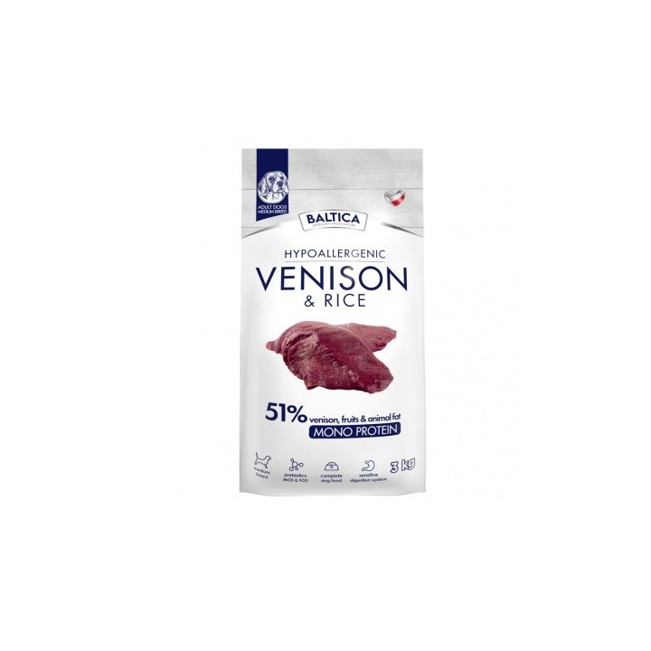 BALTICA Nutraceutic Hypoallergenic Razze Medium Cervo con riso - cibo secco per cani - 3kg
