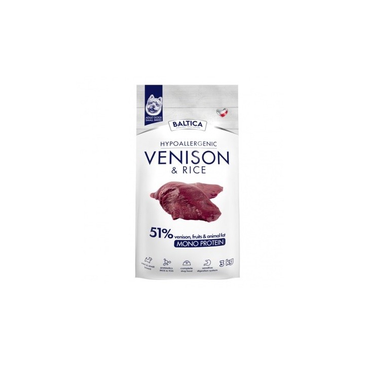 BALTICA Nutraceutic Hypoallergenic Razze Small Cervo con riso - cibo secco per cani - 3kg