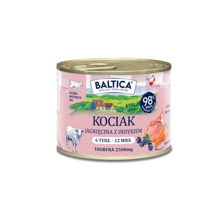 BALTICA Smaki regionów Kitten Agnello con tacchino - cibo umido per gatti - 185g