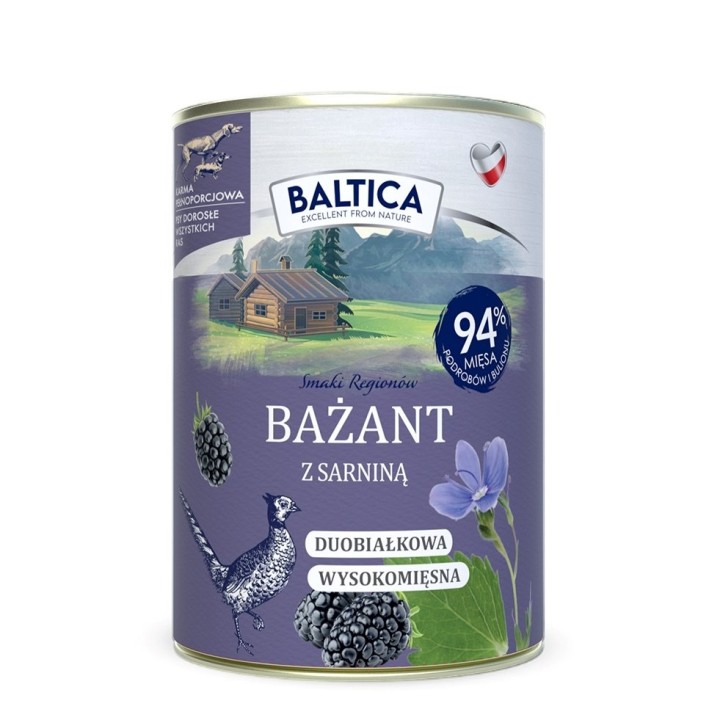 BALTICA Smaki regionów Fagiano con cervo - cibo umido per cani - 400g