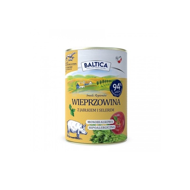 BALTICA Smaki regionów maiale con mela - cibo umido per cani - 400g