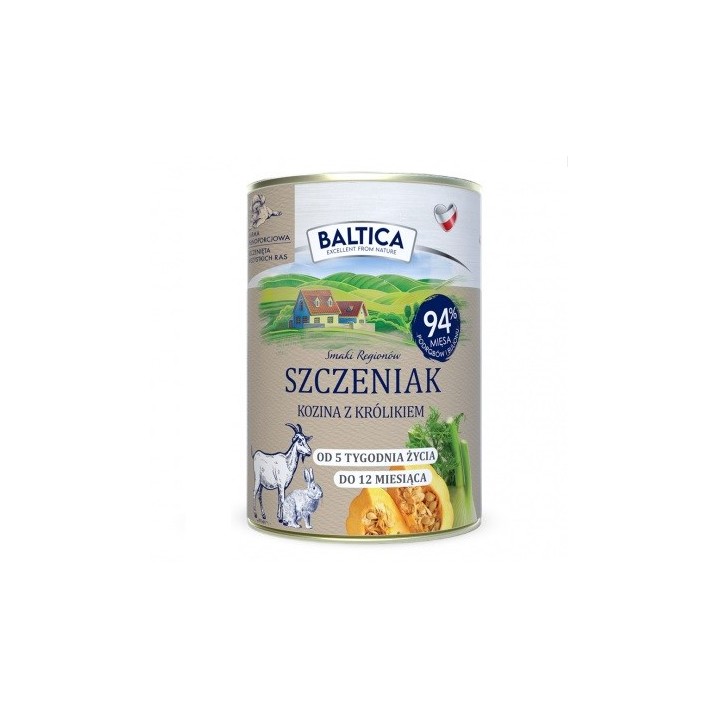 BALTICA Smaki regionów Puppy Capra con coniglio - cibo umido per cani - 400g