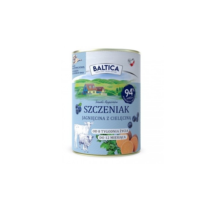 BALTICA Smaki regionów Puppy agnello con vitello - cibo umido per cani - 400g