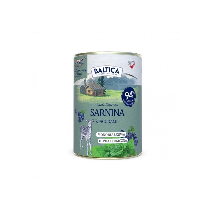 BALTICA Smaki regionów Capriolo con bacche - cibo umido per cani - 400g