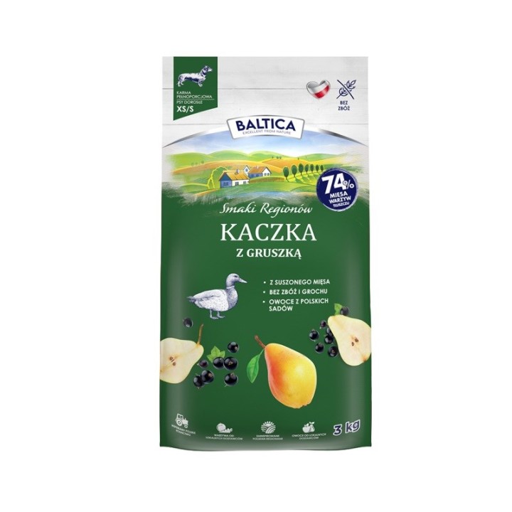 BALTICA Smaki regionów Piccole razze Anatra con pera - cibo secco per cani - 3kg