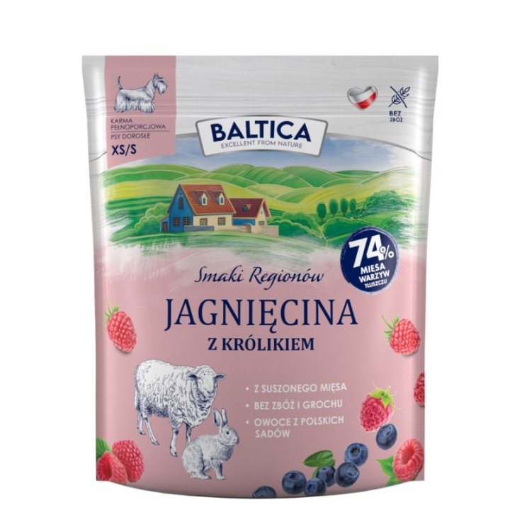 BALTICA Smaki regionów razze small agnello con coniglio - cibo secco per cani - 1kg