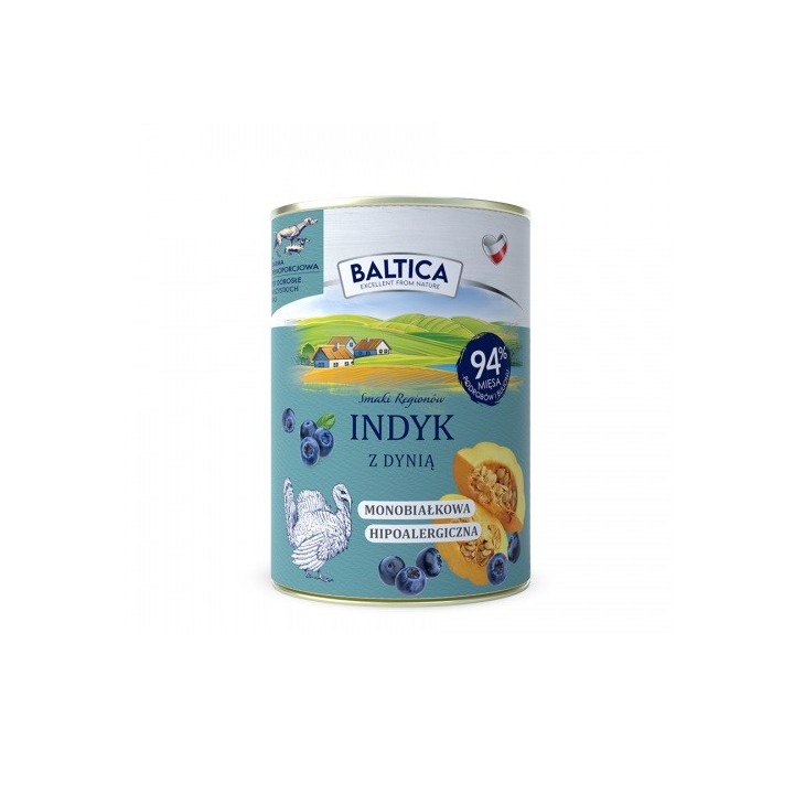 BALTICA Smaki regionów tacchino con zucca - cibo umido per cani - 400g