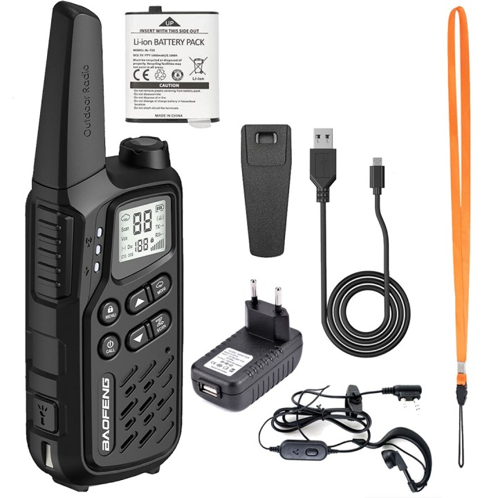 Walkie-Talkie Baofeng BF-T25E nero 2 pezzi