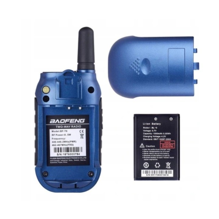Ricetrasmettitore Baofeng BF-T6 Panda blu 2 pz