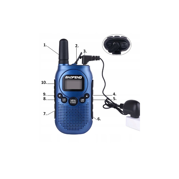 Ricetrasmettitore Baofeng BF-T6 Panda blu 2 pz