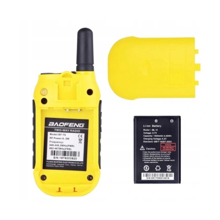 Ricetrasmettitore Baofeng BF-T6 Panda giallo 2 pz