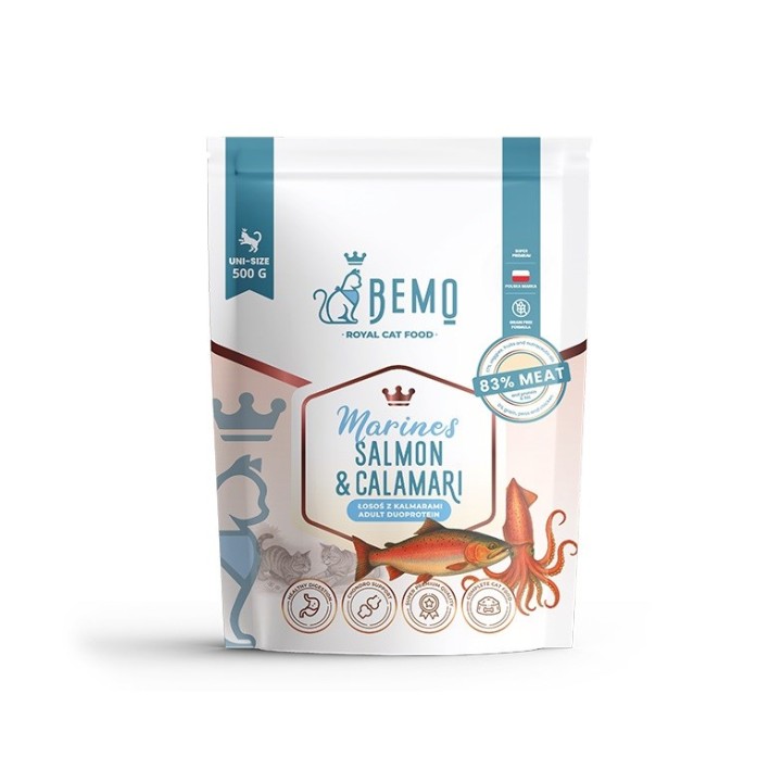 BEMO Cat Marines Salmone e Calamaro - cibo secco per gatti - 500g