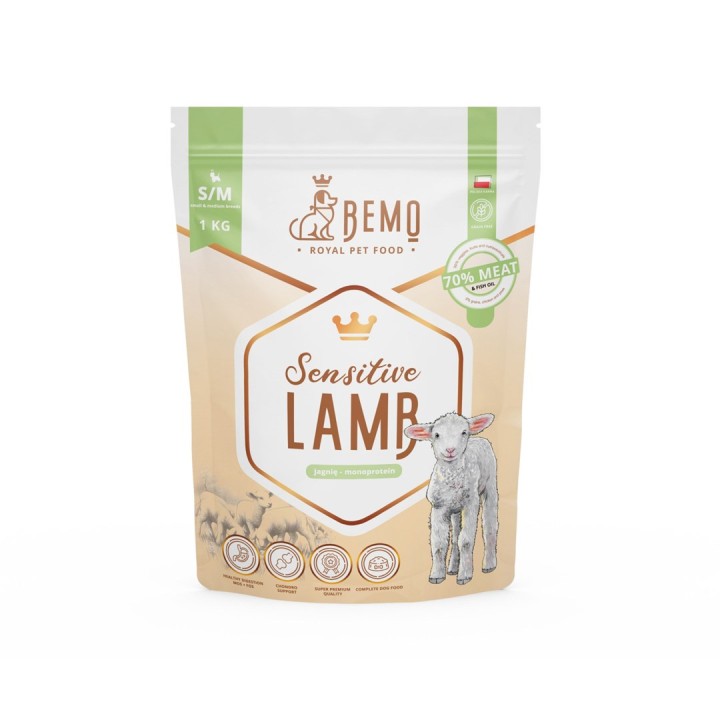 BEMO Sensitive Agnello Small/Medium Mono - cibo secco per cani - 1kg