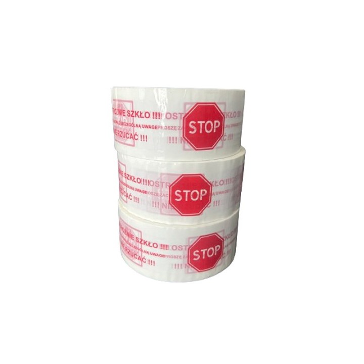 Nastro adesivo BSTech con stampa 48x100m Attenzione vetro