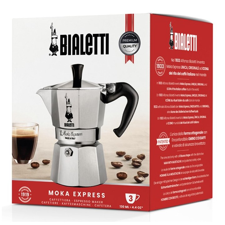 Bialetti Moka Express Macchinetta del caffè 0.2 L Alluminio nero