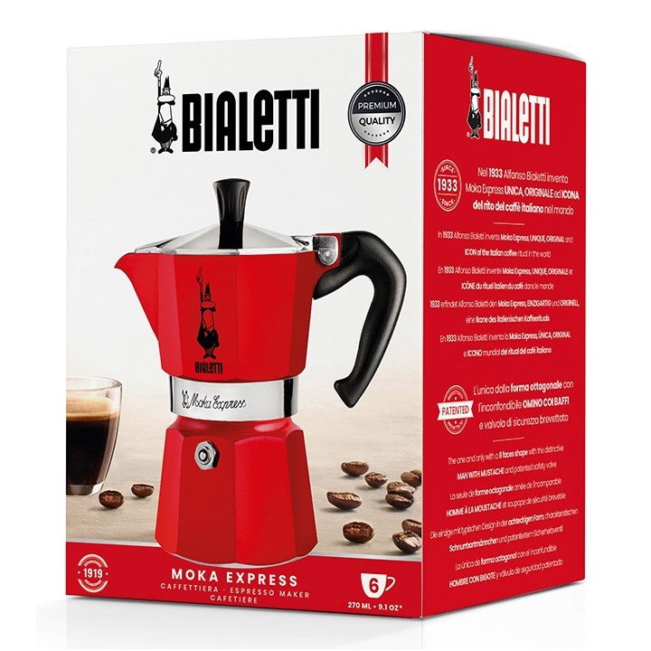 Bialetti Moka Express Caffettiera Moka rosso