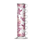 Bialetti Set Primavera 6 tazze espresso su base - rosa