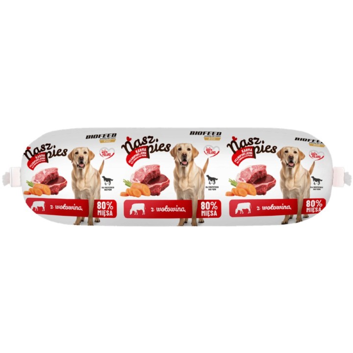 BIOFEED Nasz Pies Baton con Manzo – cibo umido per cani – 1000 g