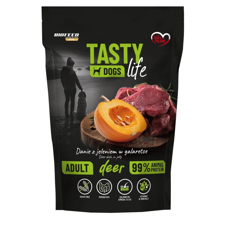 BIOFEED Tasty Dogs Life Cervo - cibo umido per cani - 150g