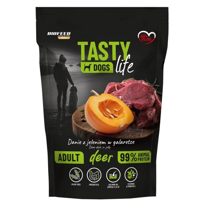 BIOFEED Tasty Dogs Life Cervo - cibo umido per cani - 500g