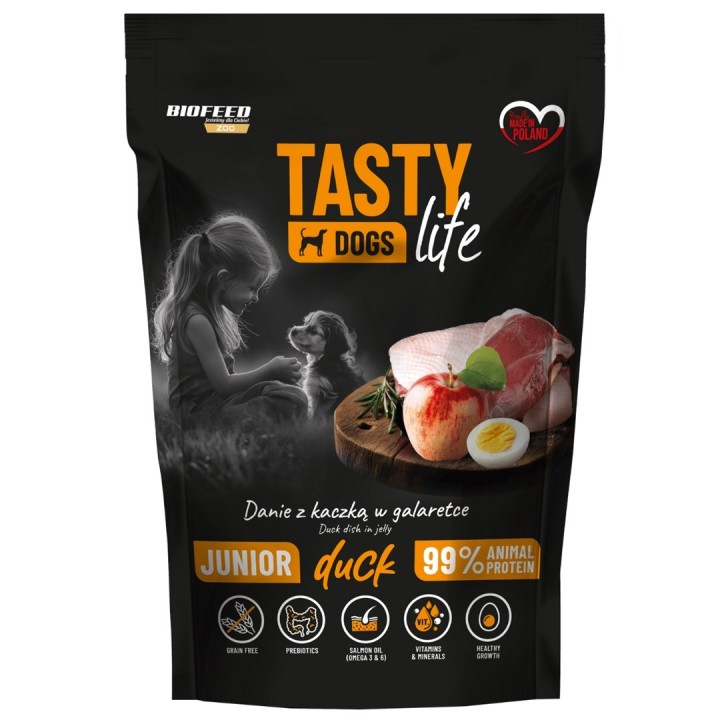 BIOFEED Tasty Dogs Life Junior Anatra - cibo umido per cani - 150g