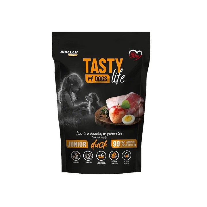 BIOFEED Tasty Dogs Life Junior Anatra - cibo umido per cani - 500g