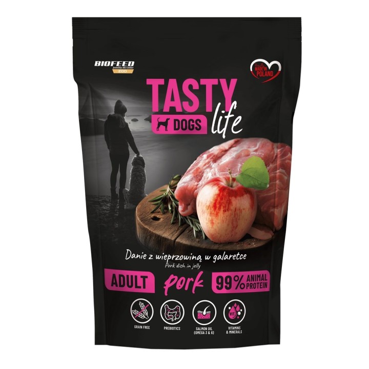 BIOFEED Tasty Dogs Life Maiale - cibo umido per cani - 500g
